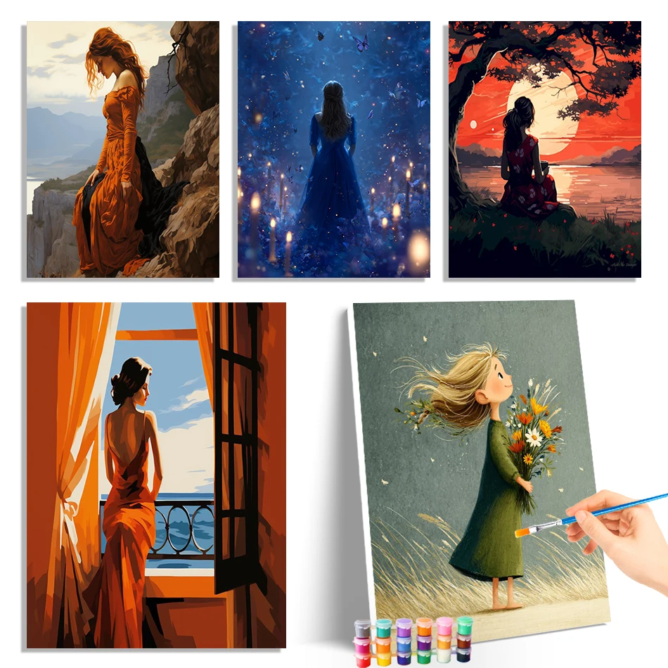 

GATYZTORY Painting By Numbers Elegant woman Pictures By Numbers Art Supplies Handmade Artwork Kits Coloring Drawing Oil Wall Art