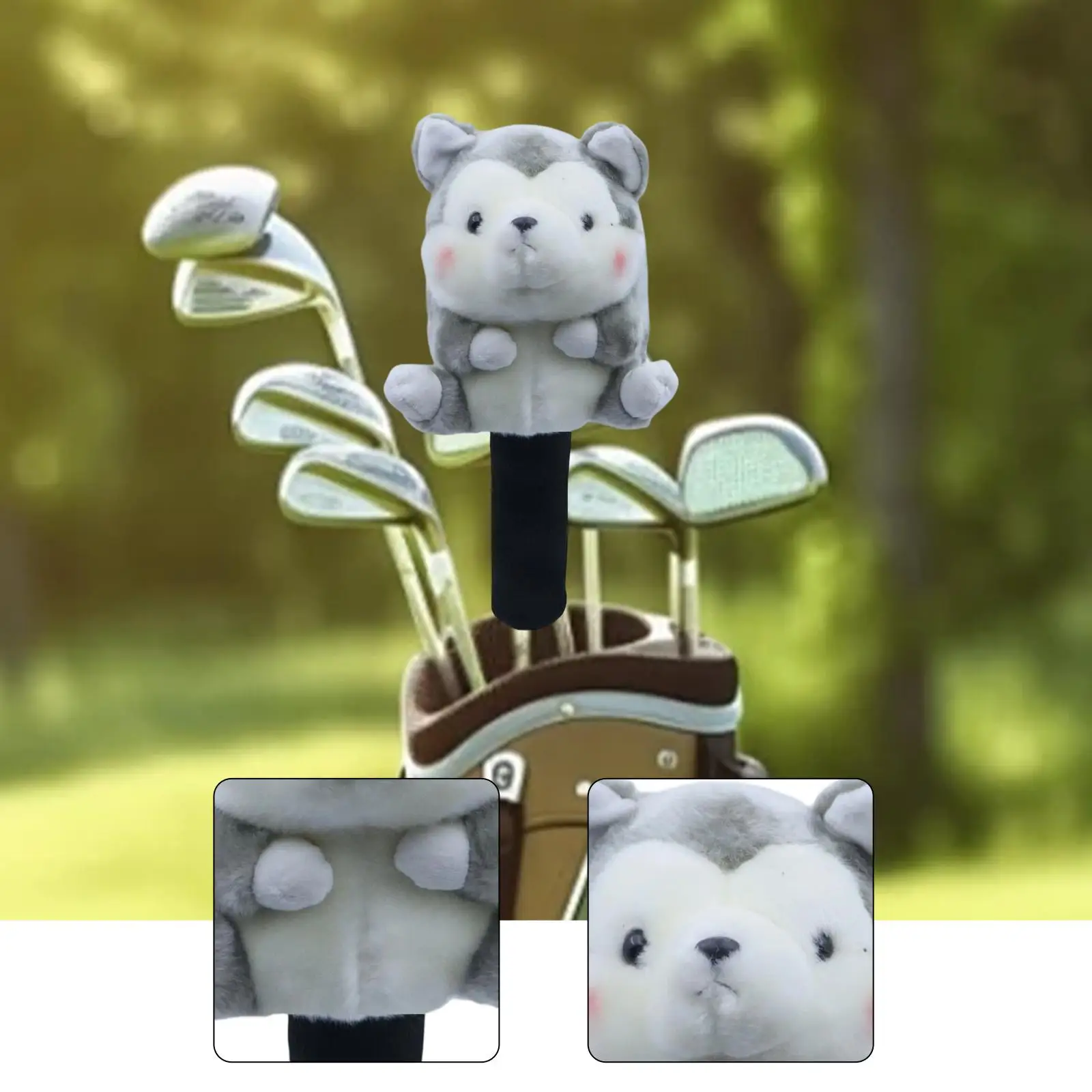 귀여운 만화 동물 플러시 골프 헤드커버 부드러운 하이브리드 드라이버 커버 골프 클럽 액세서리 선물 골프 스포츠 사용하기 쉬운 독특한 디자인