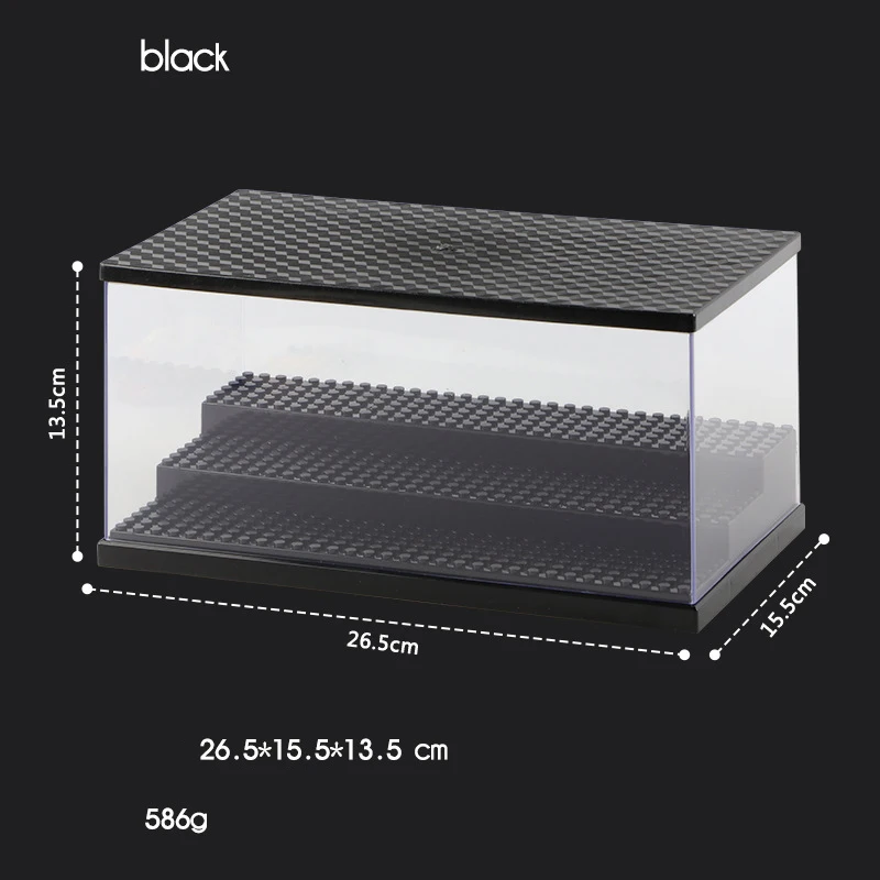 Acrylic Building Block Display Case with LED Light Kit for Lego Mini Figures;Stackable Storage Box for Figurine Toy Collectibles