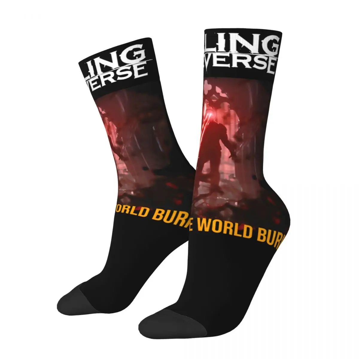 

Crazy compression Glorious Sock for Men Harajuku Falling In Reverse Seamless Pattern Crew Sock Novelty