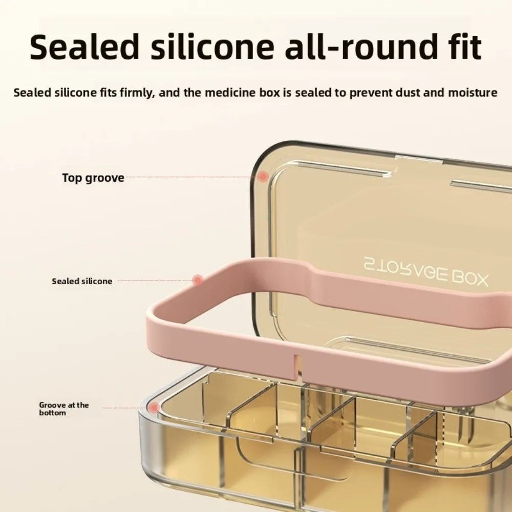 

Новые чехлы для хранения таблеток с 7 сетками, компактный дизайн, водонепроницаемый контейнер для витаминов с ручкой, уплотнительное кольцо, органайзер для таблеток, коробка для путешествий