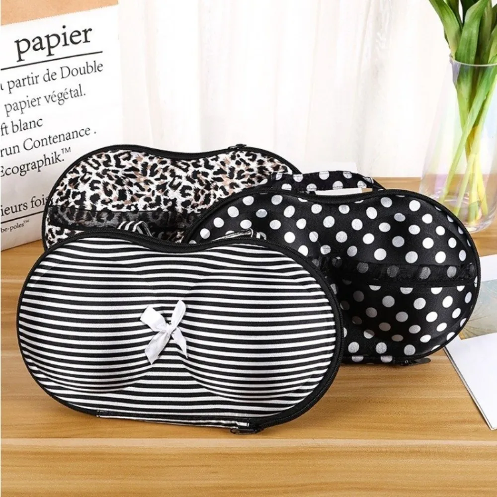 Waterproof Hard Shell Bra Storage Box Zipper Handle Anti-deformation EVA Underwear Bag Portable Polka Dots