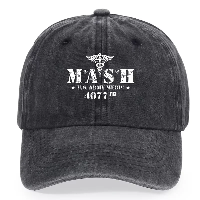 Gorra de béisbol retro, sombrero para el sol informal al aire libre, gorra de béisbol estampada de moda MASH 4077