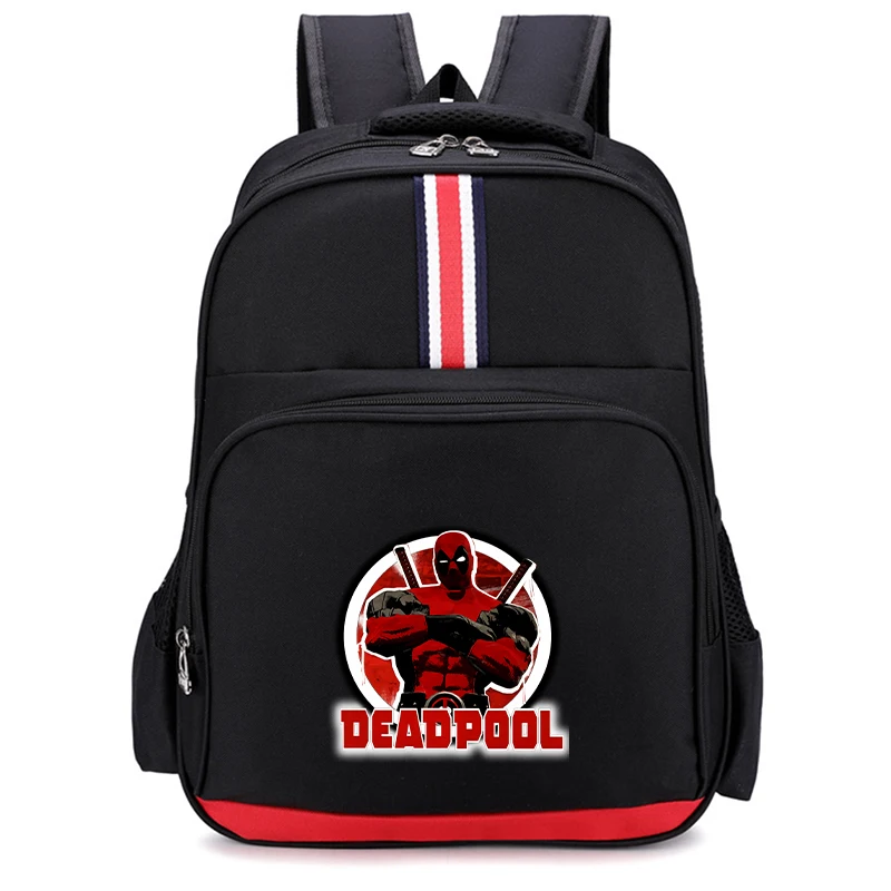 Deadpool Marvel School Bags Movie Cartoon Print Kids Student Supplies Backpack Teenager Adult Vogue Office Storage Knapsack Gift