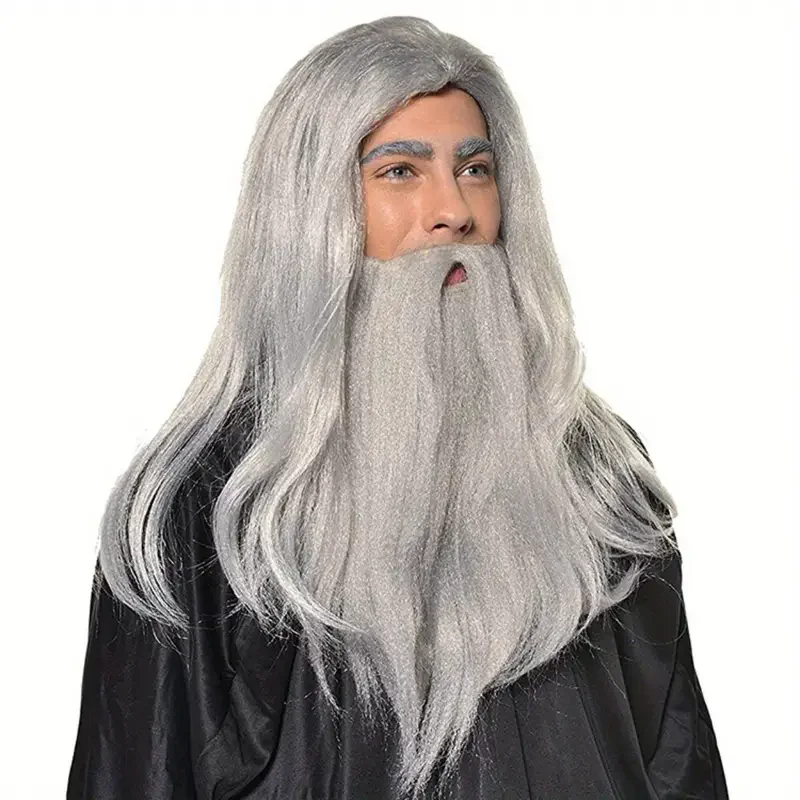 شعر مستعار صناعي مموج أنيق مقاس 20 بوصة، ساحر كوسبلاي - مثالي لجميع القديسين وعيد الميلاد وجمعات الحفلات اليومية J47801S