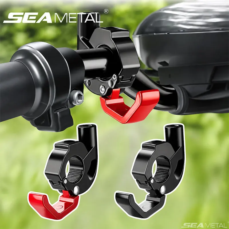 SEAMETAL Motorcycle Handlebar Helmet Holder Foldable Motorcycle Hook Aluminum Alloy Handlebar Clamp Goods Holder Shopping Bag