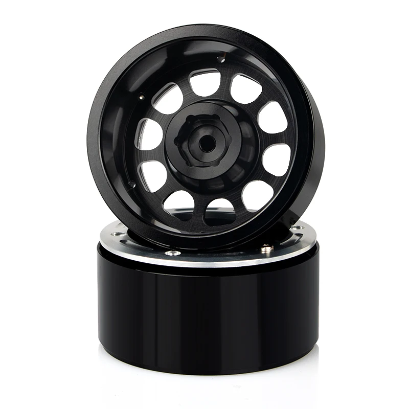 1 par de ruedas de Metal de 1,9 pulgadas, llanta Beadlock para coche trepador de control remoto 1/10 Traxxas TRX4 Defender AXIAL SCX10 RC4WD D90 Wraith Jeep Capra TF2