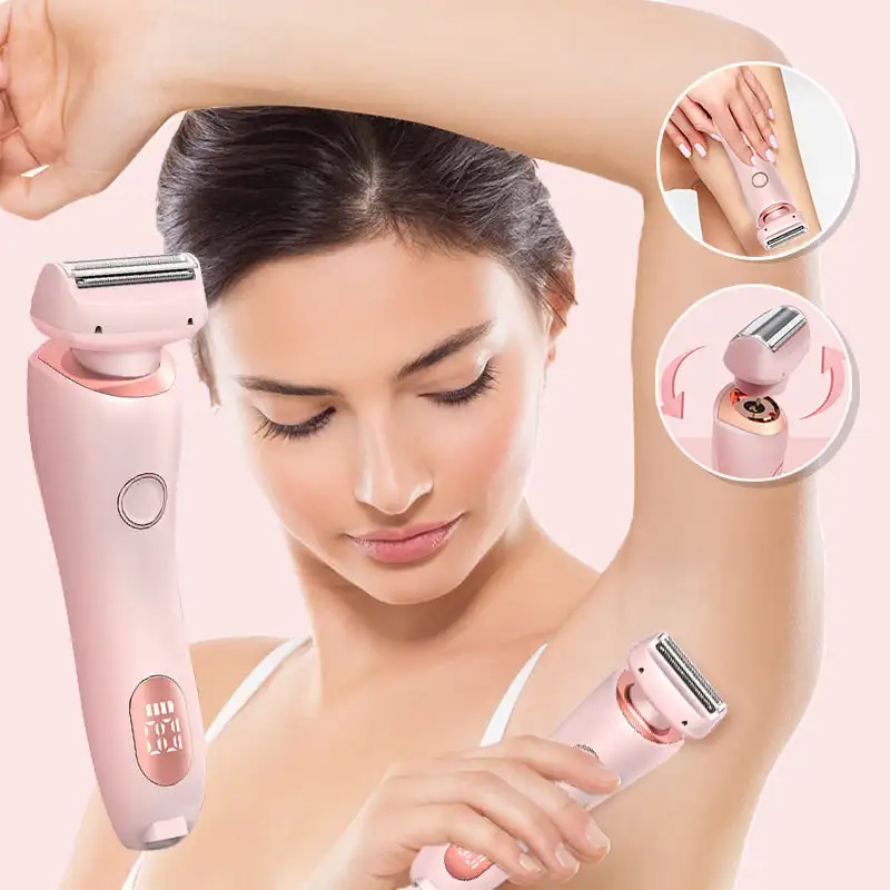 

Electric Razors for Women 2 In 1 Bikini Trimmer Face Shavers Hair Removal for Underarms Legs Ladies Body Trimmer IPX7 Waterproof