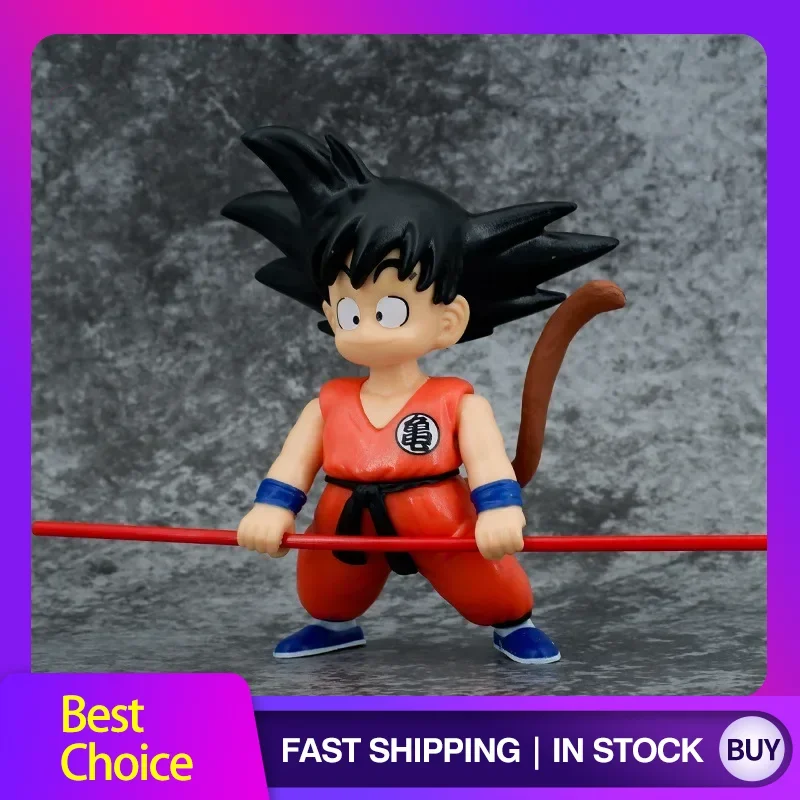 أنيمي لعبة دراغون بول سون جوكو الشكل سوبر سايان جوكو لعبة مجسمة بولي كلوريد الفينيل تحصيل عمل الشكل مع عصا طويلة الطفولة 15 5 سنتيمتر