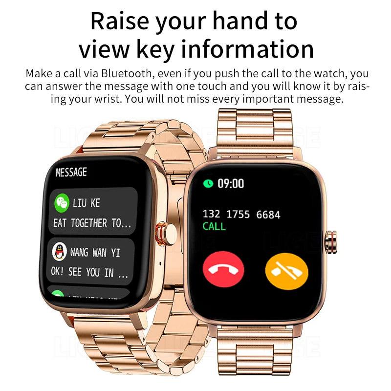 2025 New Call Smart Watch Women Custom Dial Waterproof Smartwatch Android IOS Bluetooth Call Music Watches Girls\' Bracelet+Box