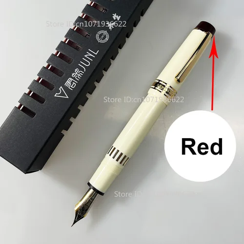 Imagen 2 del producto ¡Blanco limitado! WingSung 630 pluma estilográfica de pistón de resina grande N0.8 Iraurita EF/F/M punta Clip dorado pluma de regalo de escritura para estudiantes de negocios