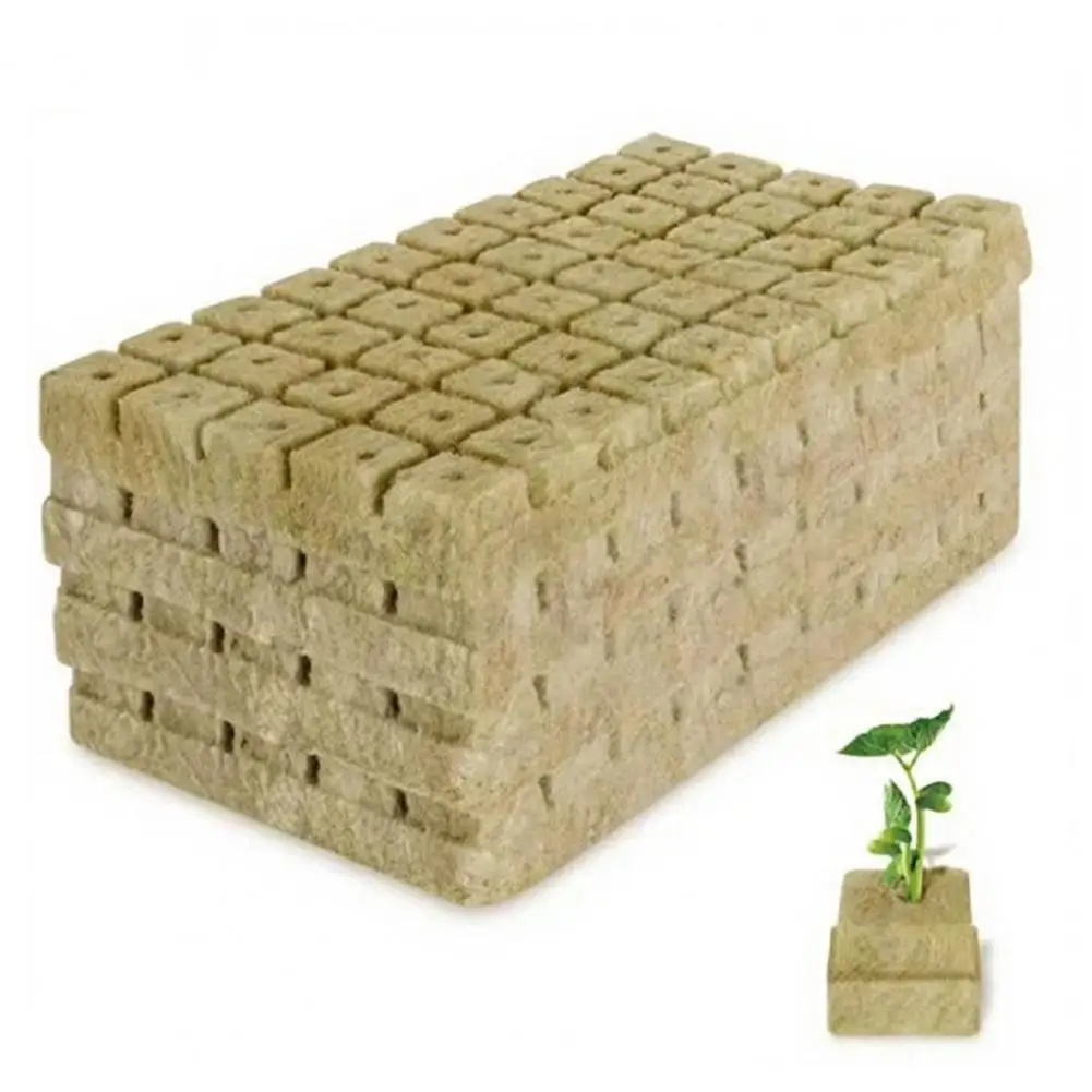 Plant Starter Cubes Greenhouse Planting Cubes 50pcs Rock Wool Planting Cubes Fiber Grow Sponges Absorbent for Hydroponics