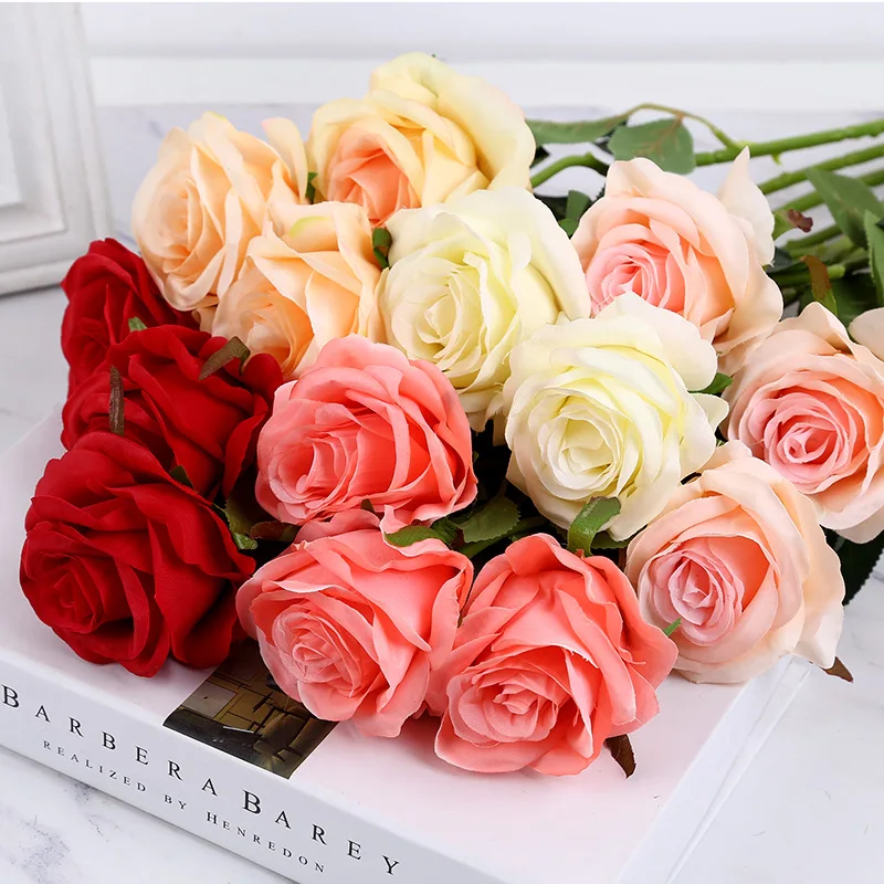 

Artificial roses 10 roses wholesale wedding home decoration flower arrangement artificial rose bouquet
