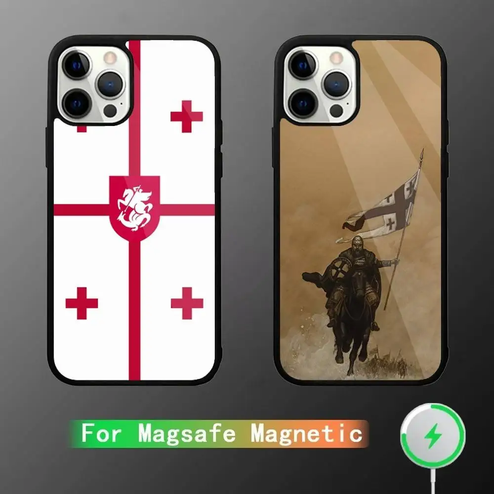 

Georgia Flag Phone Case For iPhone 17,16,15,14,13,12,11,Pro,Max,Plus,Mini,SE4,E Magnetic Magsafe Wireless Charging