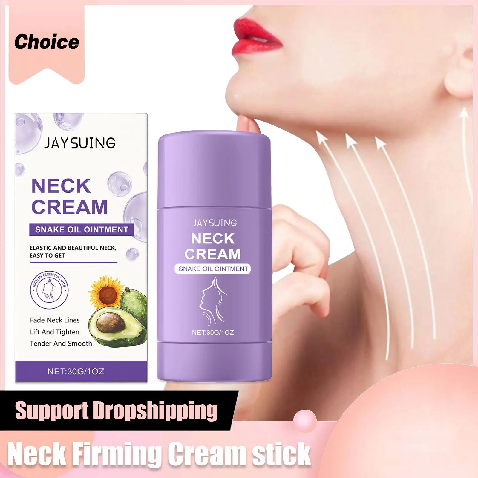 

Neck Firming Cream Stick Tightening Double Chin Smoothes Wrinkles Anti-Aging Lifting Reducing Necklines Moisturizing Skin Care