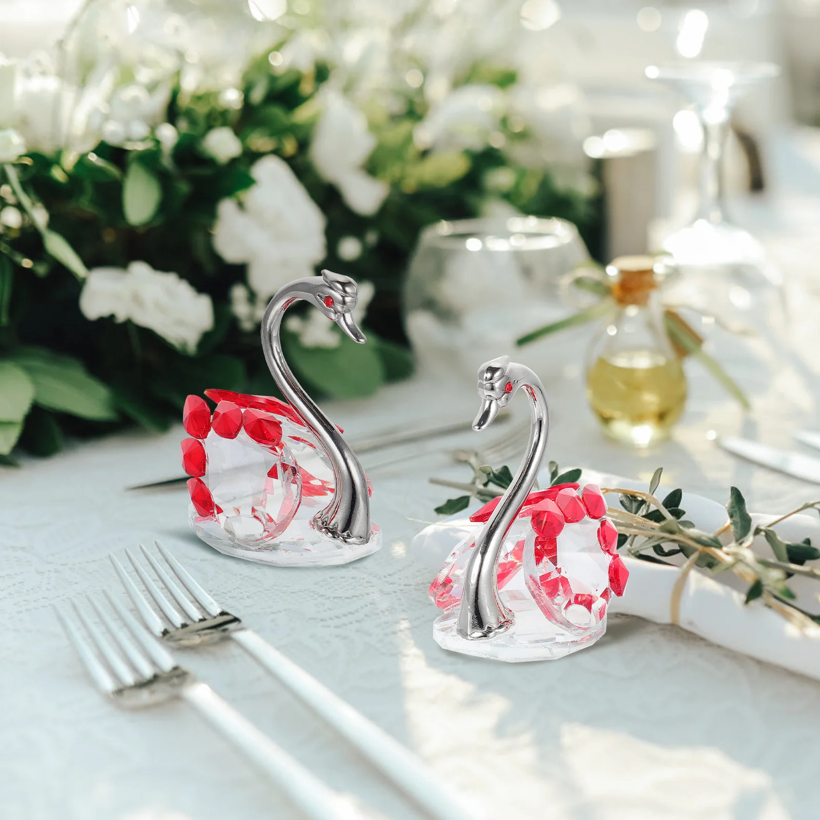 

Crystal Swan Ornament Creative Desktop Decor Compact Size Home Office Car Decoration Elegant Table Centerpiece Wedding Party