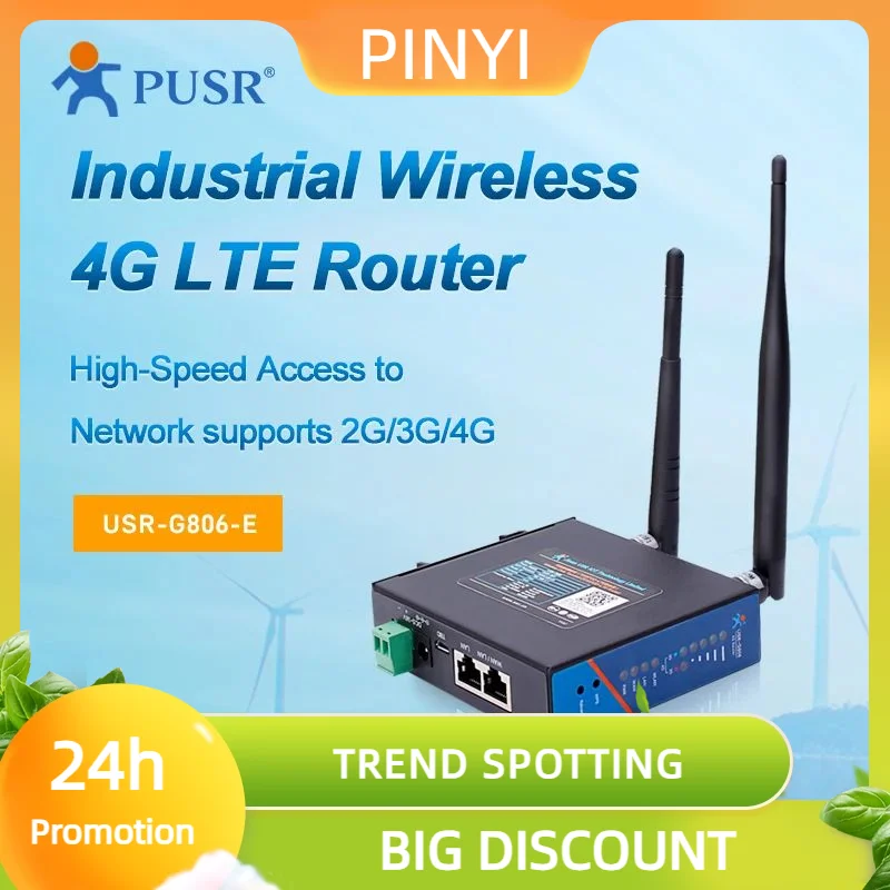 تعزيز Pusr Emea & Apac الصناعية 4g Lte 2g 3g واي فاي مع فتحة للبطاقات Sim دعم Openvpn 4g موزع إنترنت واي فاي في الهواء الطلق Usr-g806-e #2
