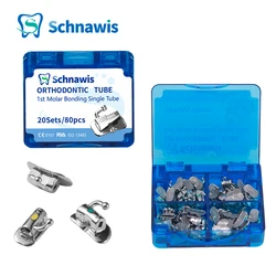 80Pcs/20Sets Dental Orthodontic Buccal Tubes Denistry Bracket Bondable 1/2nd Molar MBT/Roth Non-Convertible 0.018 Edgewise