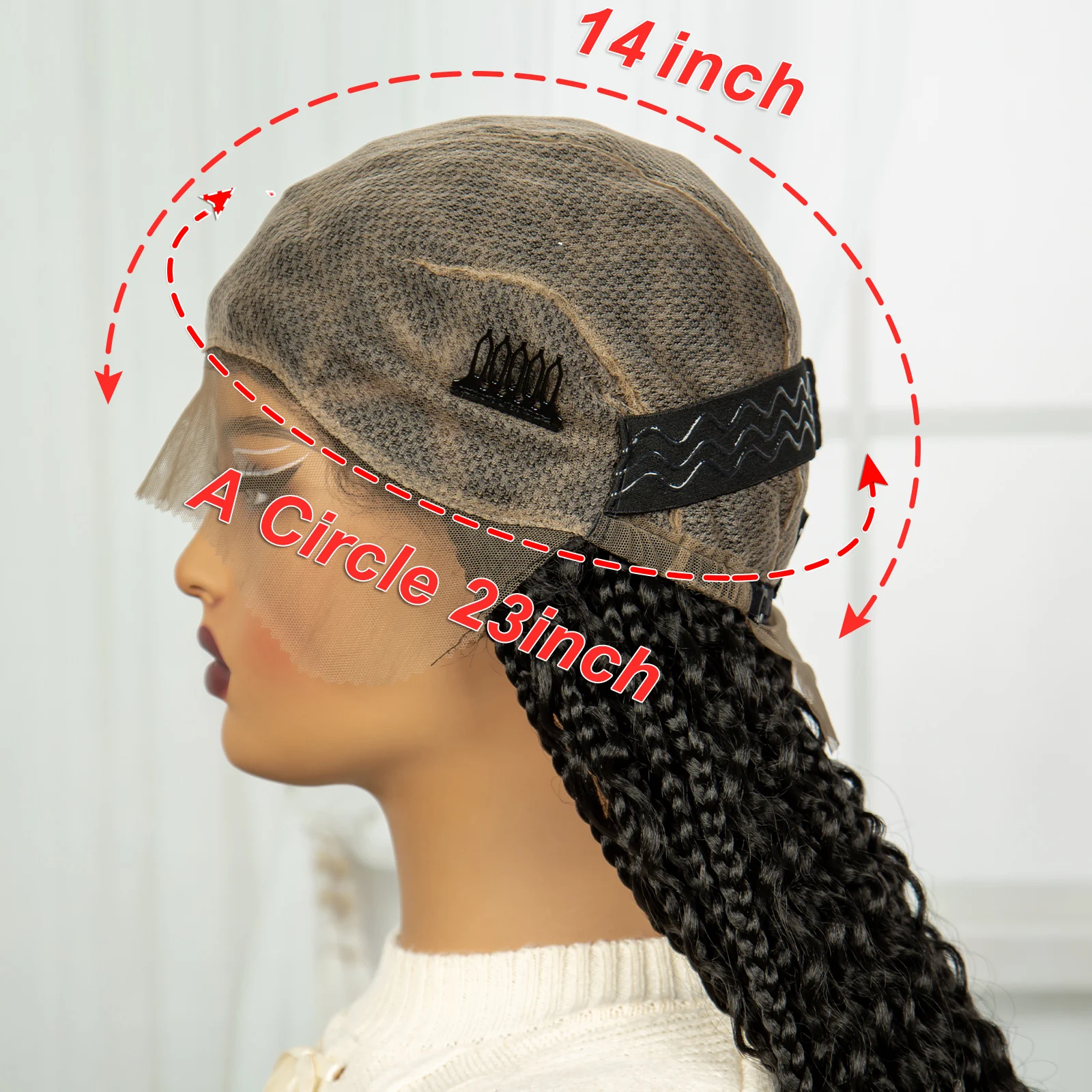 Parrucche intrecciate sintetiche da 32 pollici parrucca con trecce senza nodi in pizzo pieno parrucche intrecciate Boho ricci naturali con i capelli del bambino per le donne nere