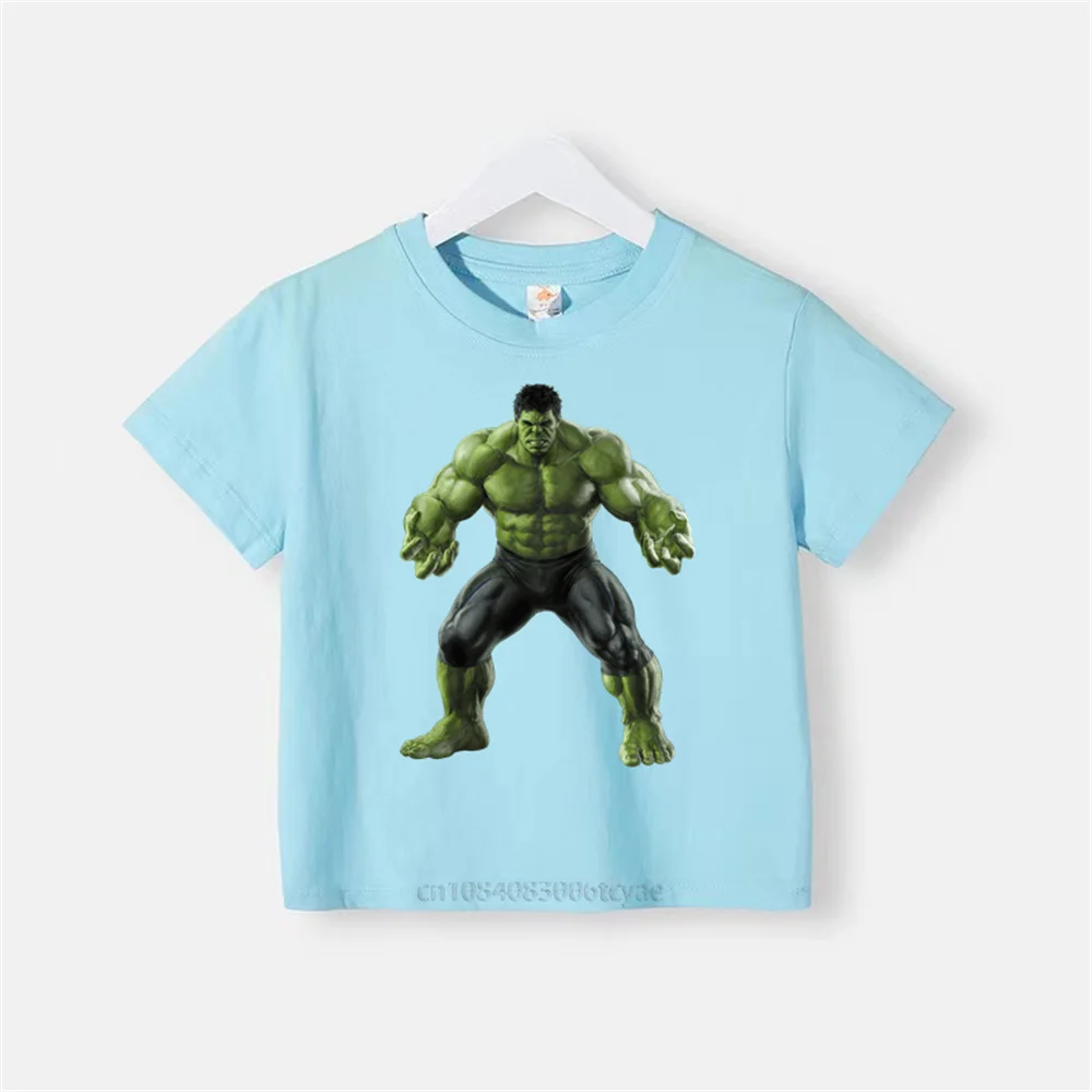 Summer Kids Cotton cartoon T-shirt Boys Girls Toddler Hulk Baby Toddler crewneck top Breathable and comfortable clothing