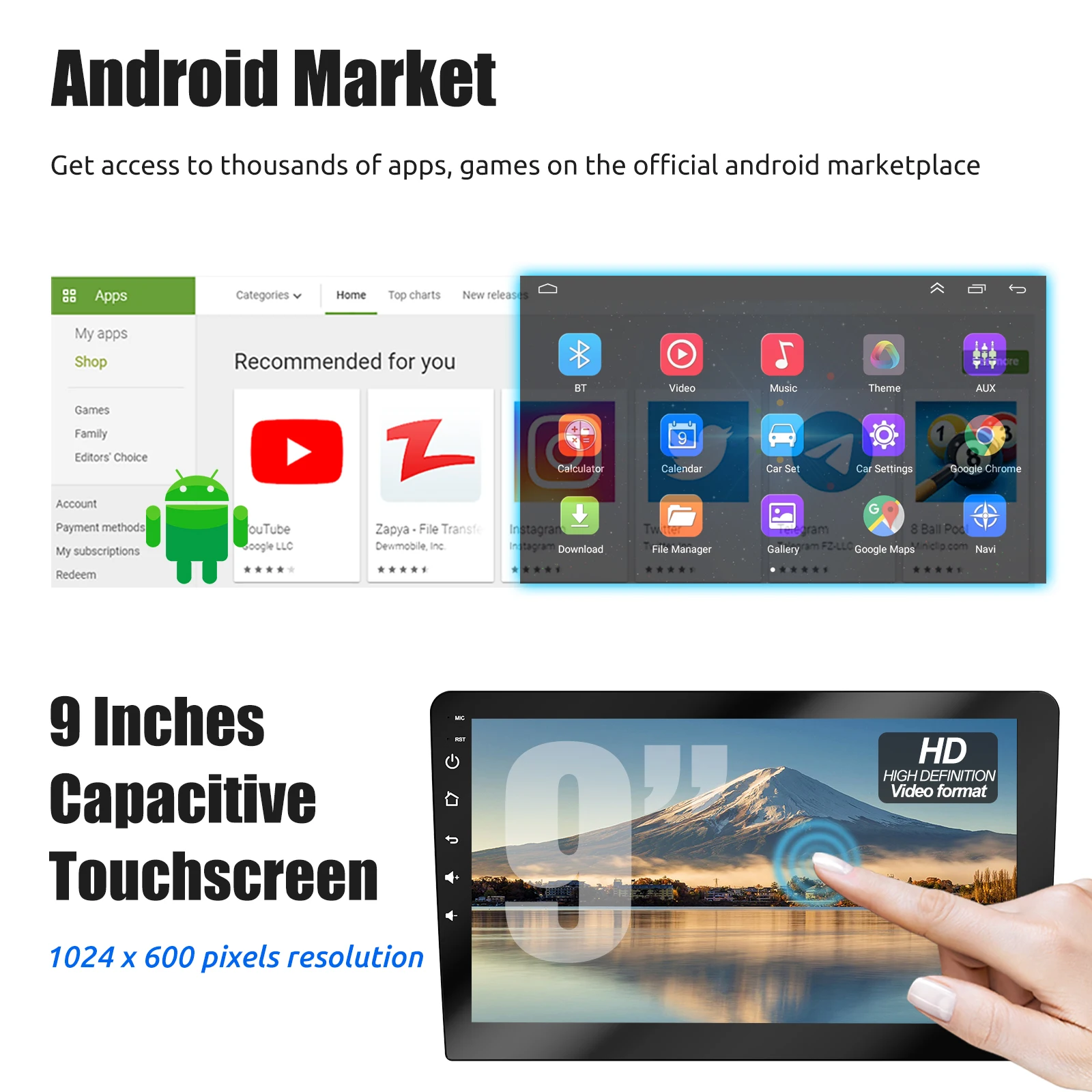 ESSGOO 7 9 10 Zoll Universal Autoradio 2GB Android Auto Carplay Auto-Stereo-Multimedia-Player GPS Autoradio Intelligente Fahrzeugsysteme – Detail 14