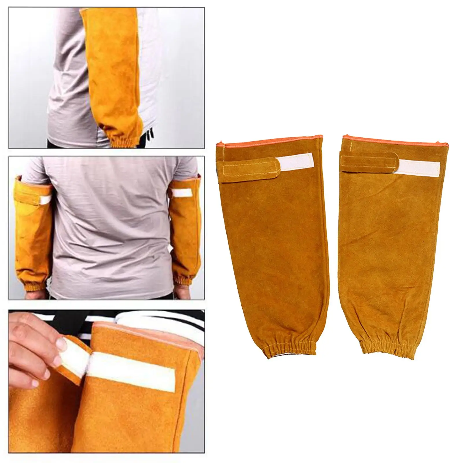 1 Pair Cowhide Welding Protective Arm Protection for Men Women