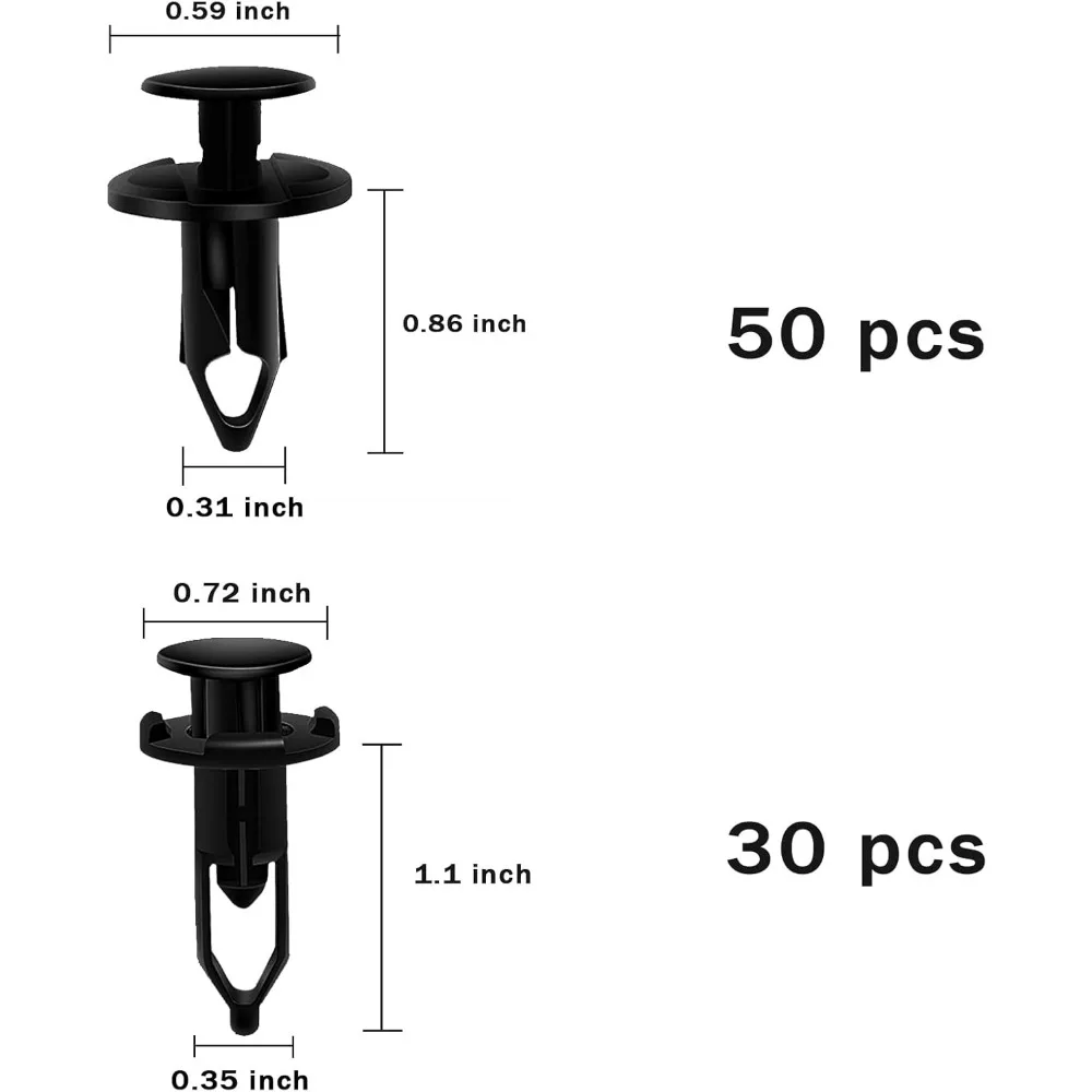 مجموعة مشابك تثبيت السيارة العالمية مكونة من 200 قطعة، بمسامير دفع تلقائية بأحجام متنوعة لمثبتات الجسم لحاجز اللوحة