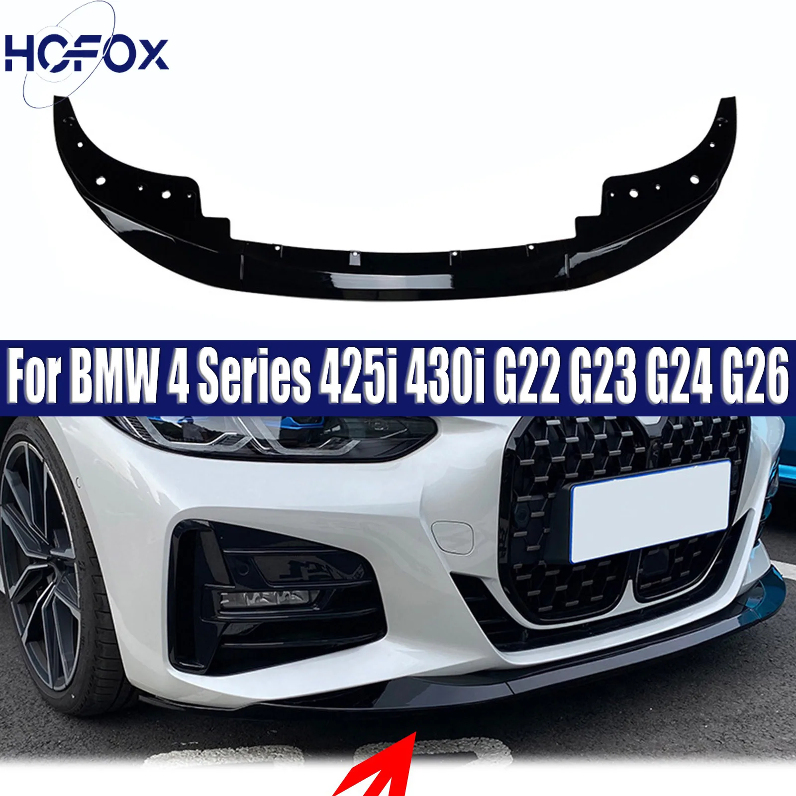 

ar Front Bumper Lip splitter Blade Accessories Front Spoiler Body kit Guard For BMW 4 Series 425i 430i G22 G23 G24 G26 2020-2023