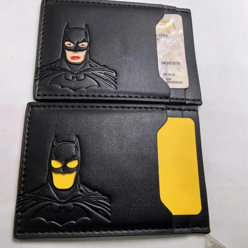 Personalized Leather Bat Wallet Mask Card Holder Bat ID Wallet Gift