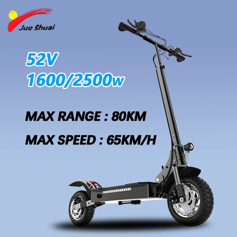 52V 1600W/2500W Single Motor Electric Scooter 65KM/H Maximum Speed E-Scooter 52V 23.4/20AH Lithium Battery Patinete Eléctrico