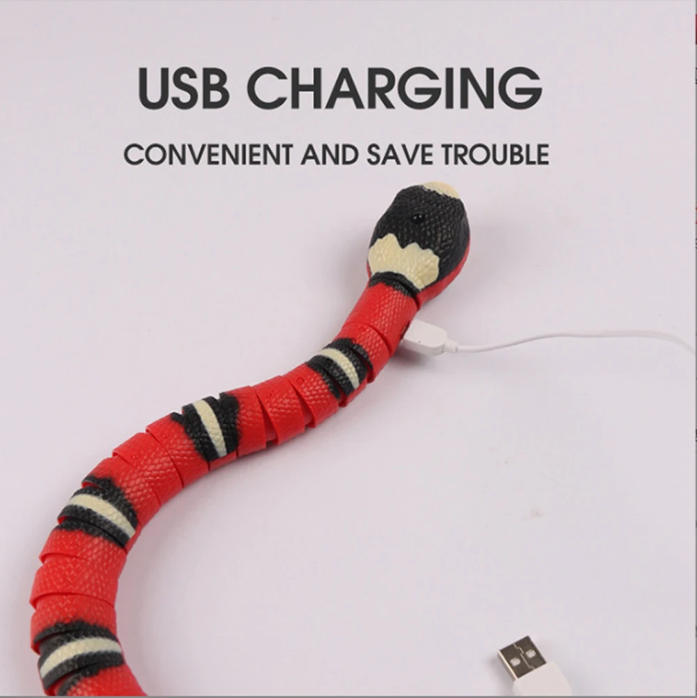 Serpiente de detección inteligente con carga USB, juguetes interactivos para gatos, accesorios automáticos para gatos, juguetes para mascotas, juego