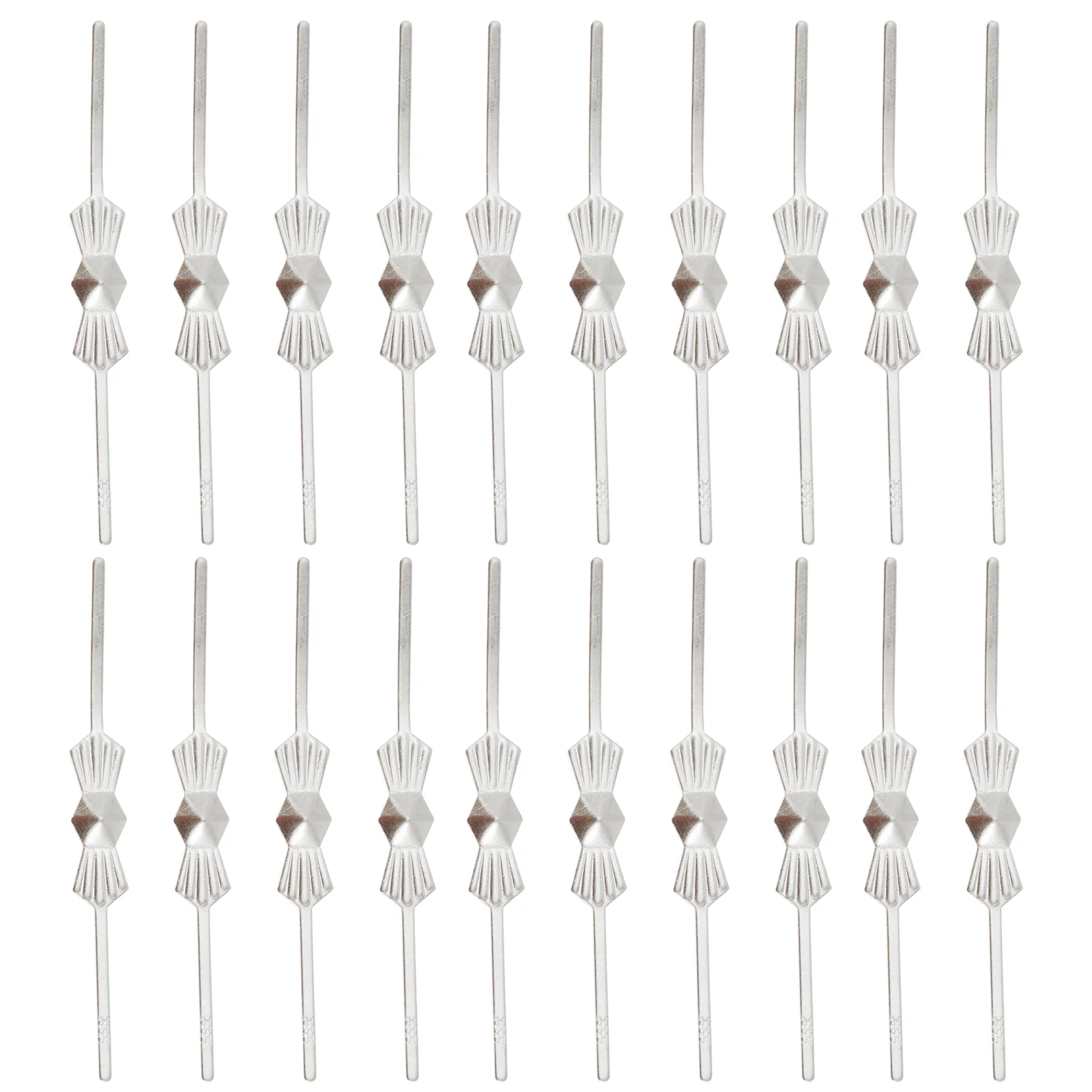 

200 Pcs Beaded Chandelier Crystal Lamp Accessories Part Bowtie Pin Branches Parts Silver Clips