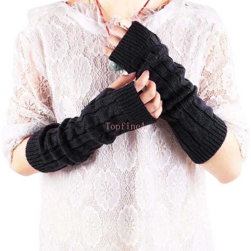 Women Elbow Mittens Arm Warmer Knitted Gloves Winter Fingerless Outdoor Fancy Christmas Original school Gift CE737