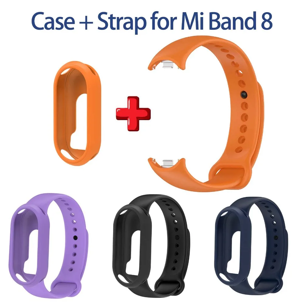 2025 pour Mi Band 9 8 Bracelet en Silicone + étui de protection Bracelet de montre intelligente Bracelet de Fitness accessoires de remplacement