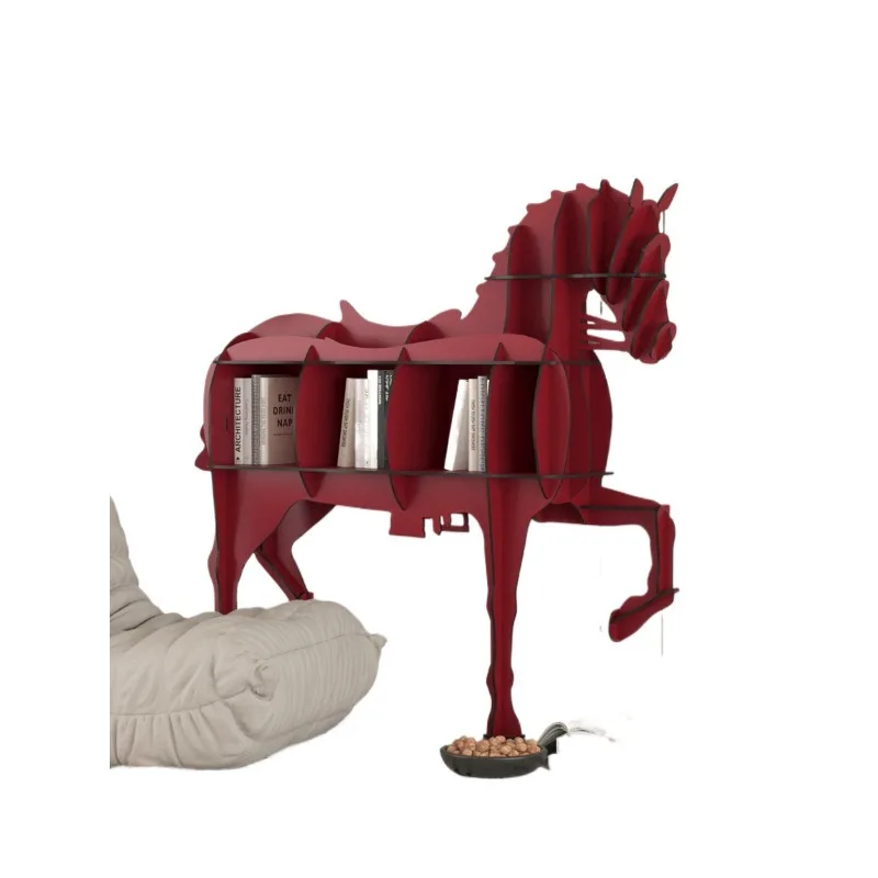 

Creative bookshelf light luxury household bookcase, solid wood shelf, sofa side cabinet, entrance living room partition cabinet