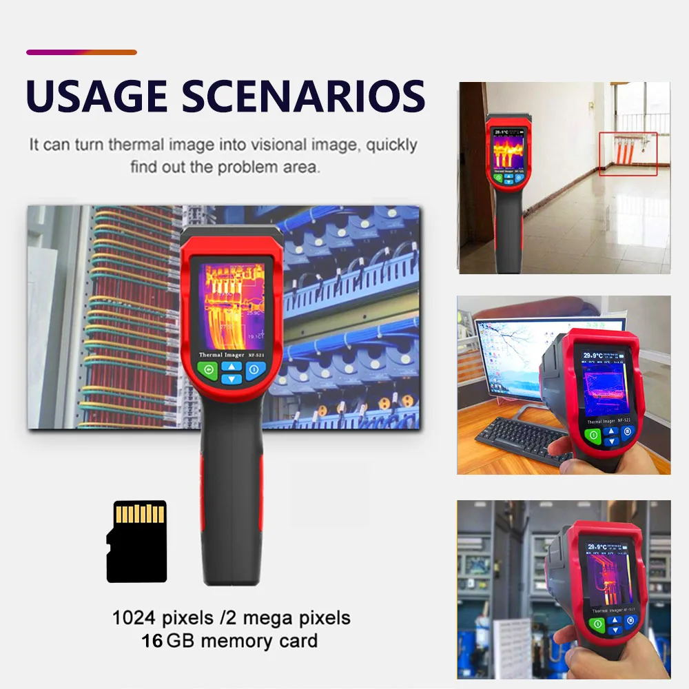 NF-521 Industriële infrarood warmtebeeldcamera met automatische temperatuur -40 ° C~330 Handheld 5000mAh lithiumbatterijthermometer
