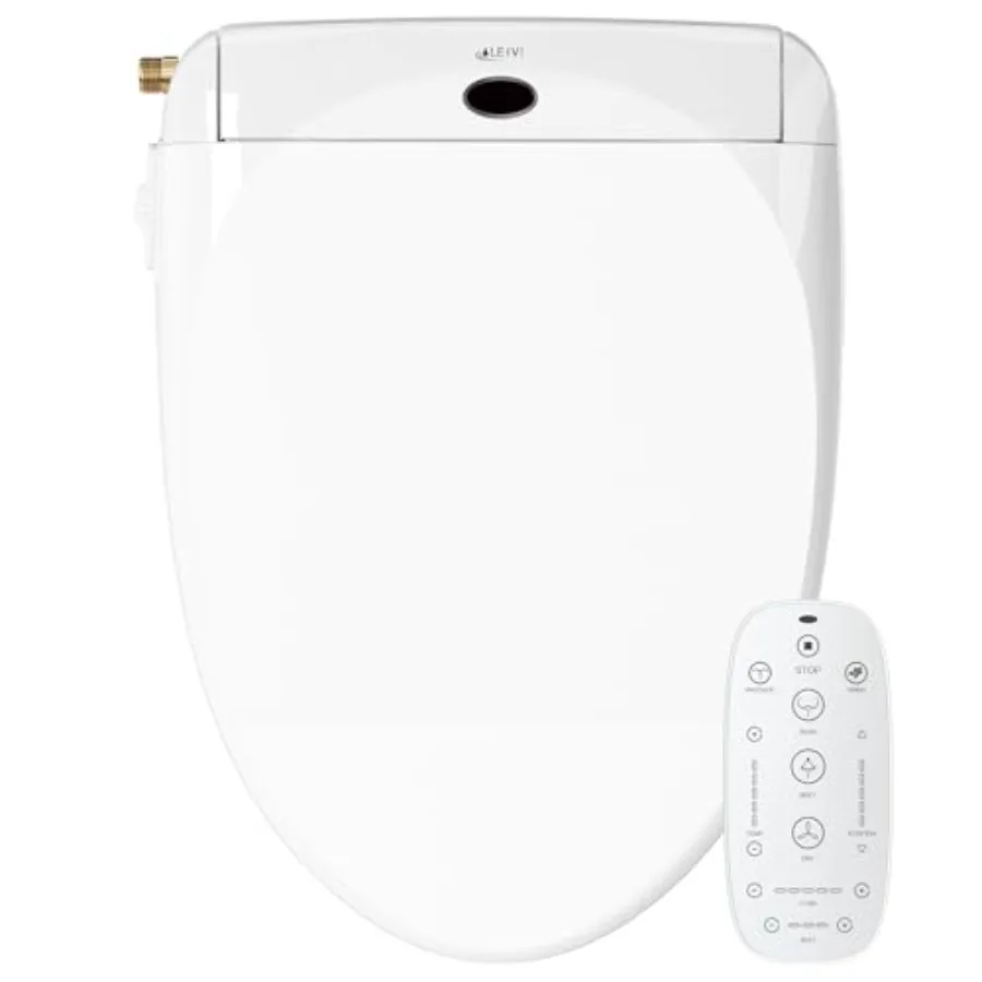 Electric Bidet Toilet Seat with Wireless Remote and Side Panel Multiple Spray Modes Adjustable Heated Seat Warm Water and Air D