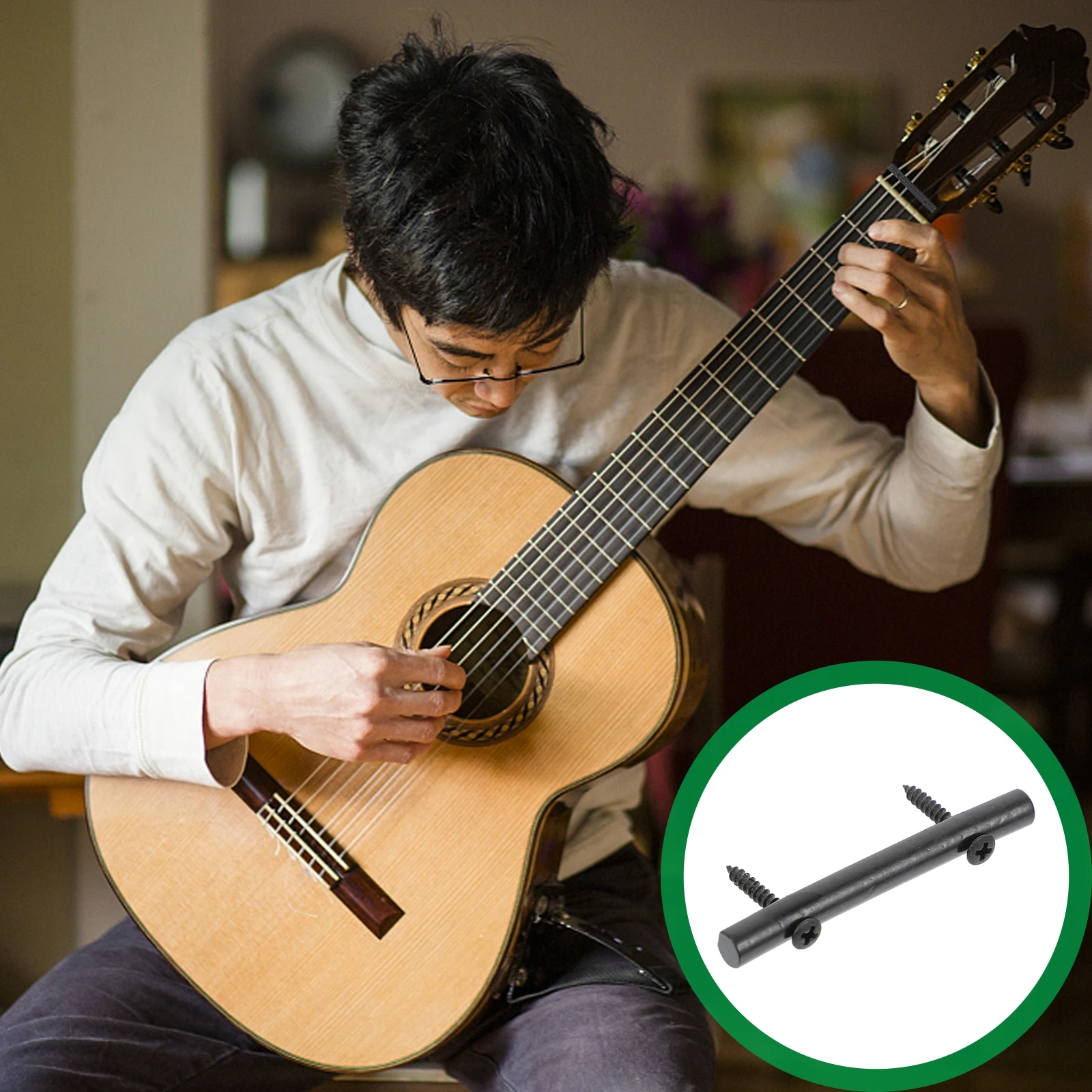 

3Sets Pressure Chord Rods Strong Zinc Alloy Guitar Strip Bar Stick Stable String Device Instrument Accessory Pressure Chord Rod