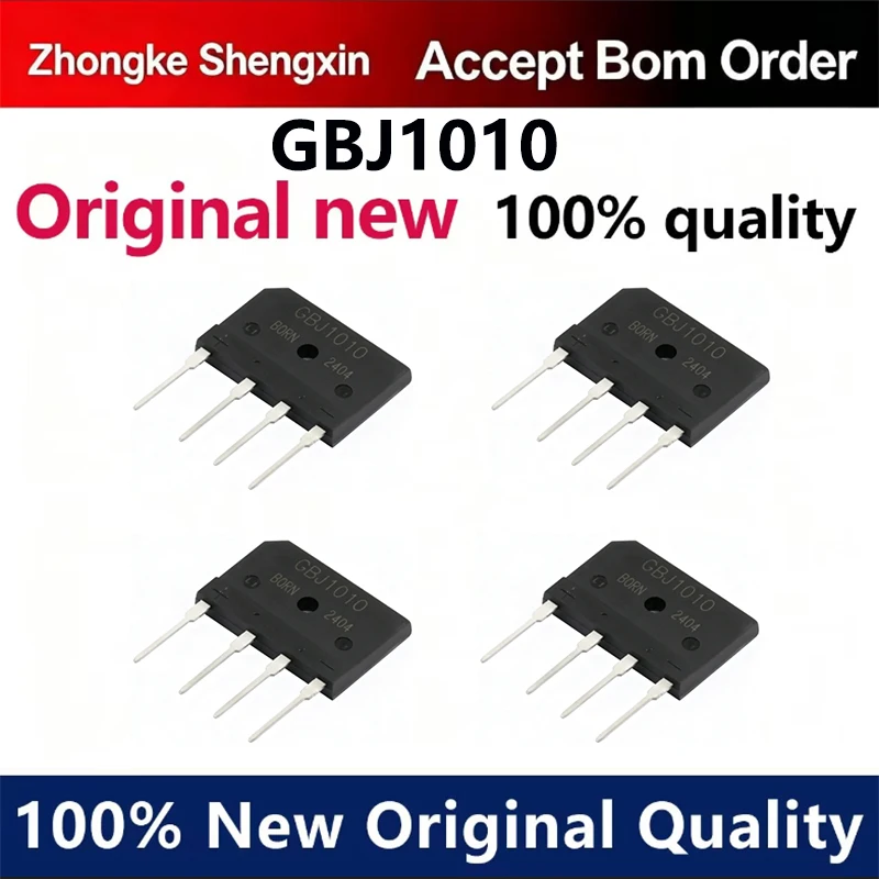（5pcs）Rectification Bridge GBJ1010 10A/1000V New Original Commonly Used Electromagnetic Furnace Bridge Stack Flat Bridge