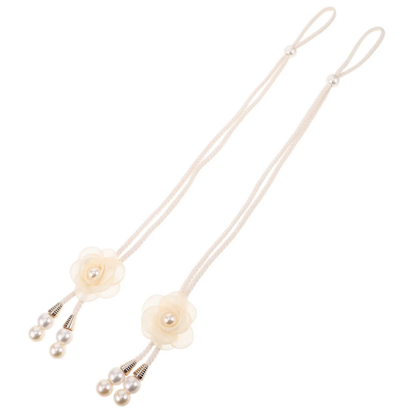 

2Pcs Curtain Tiebacks Oriental Camellia Flower Decorative Rope Holdbacks for Nursery Bedroom Living Room Farmhouse Boho Drapery