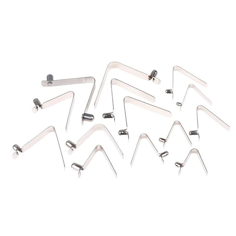 10Pcs V-Shaped Snapshot Lock Spring Clips for Kayak Paddle Tent Pole - Single/Dual Button Flocking Telescopic Positioning 3-5mm