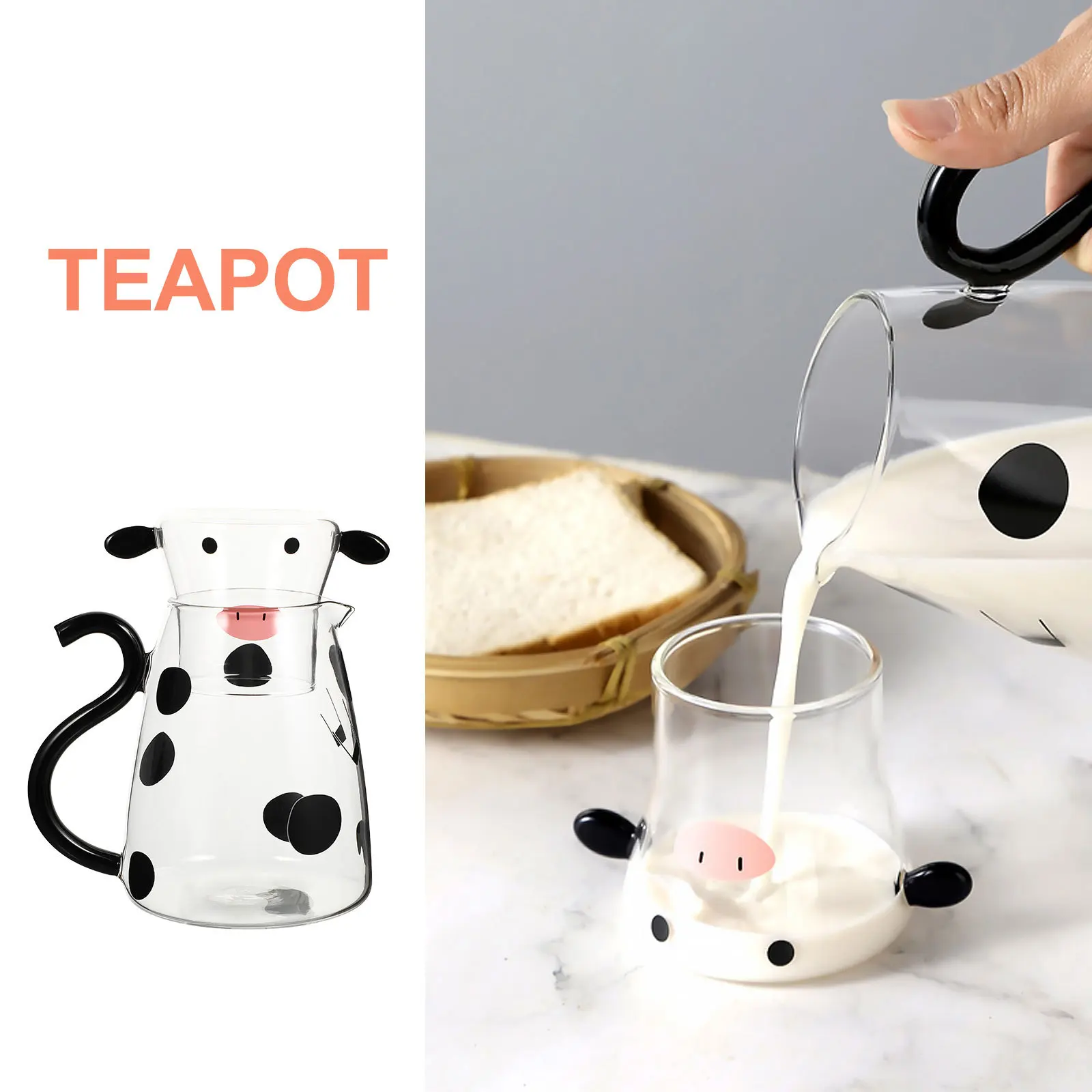 

Cold Kettle Set Tea Accessories Glass Aesthetic Bedside Brewer for Loose Lovely Cartoon