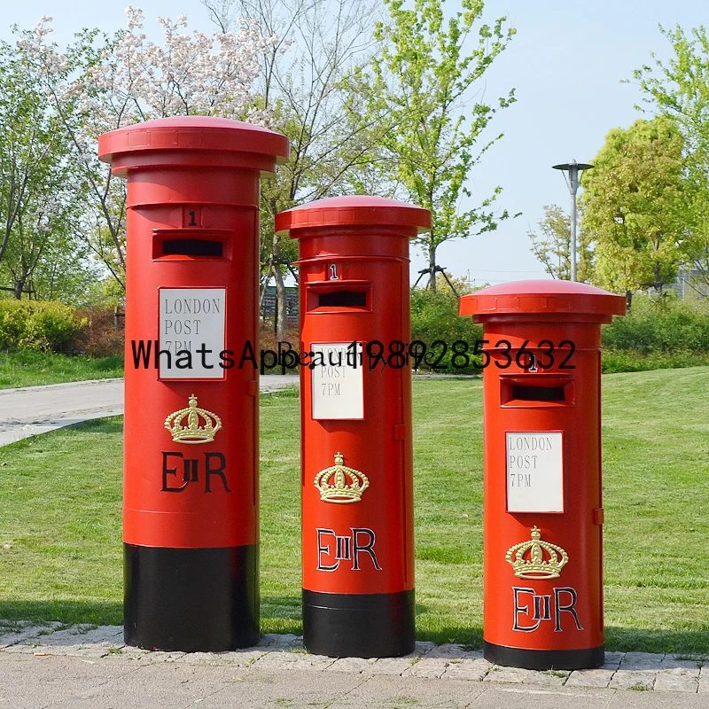

02**Industrial retro British style wrought iron mailbox decorative ornament suggestion box model
