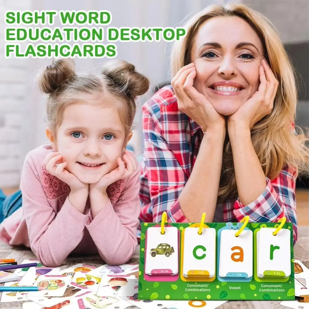 129 Pcs Picture Recognition Visual Word Game Text Recognition Phonics Learning Word Builder Game Desktop Learning