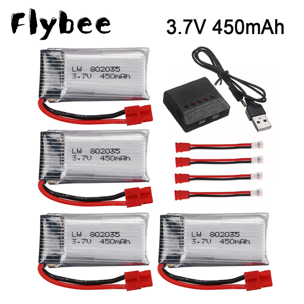 

3.7V 450mah 802035 Lipo Battery XH4.0 plug For SYMA X15 X15C X15W X5A-1 RC Quadcopter Spare Parts 3.7v Rechargeable Battery