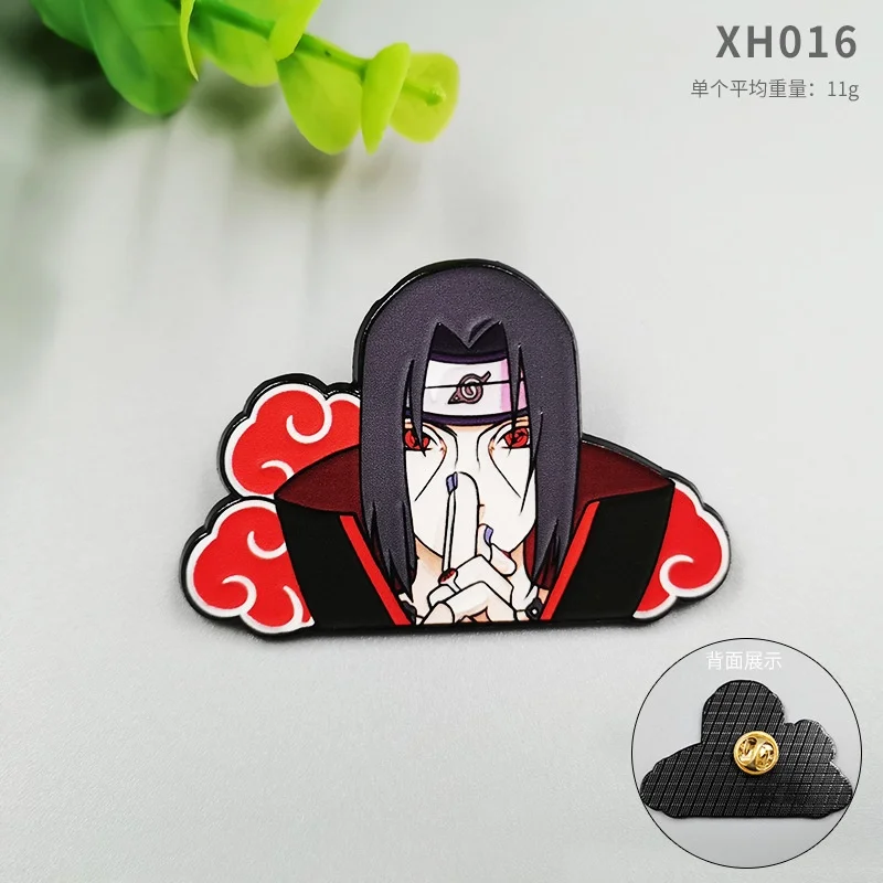 Naruto Anime Brooch Akatsuki Uchiha Itachi Uchiha Madara Backpack Accessories Paired Clothing Emblem Jewelry Brooches Pin Gifts