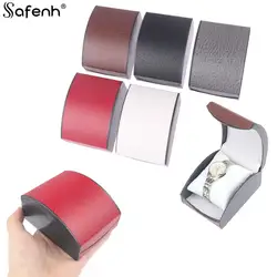 Fashionable Curved Flip Jewelry Bracelet Storage Watch Box High-end Men's Imitation Leather Plastic Watch Display Box  Jewel Box