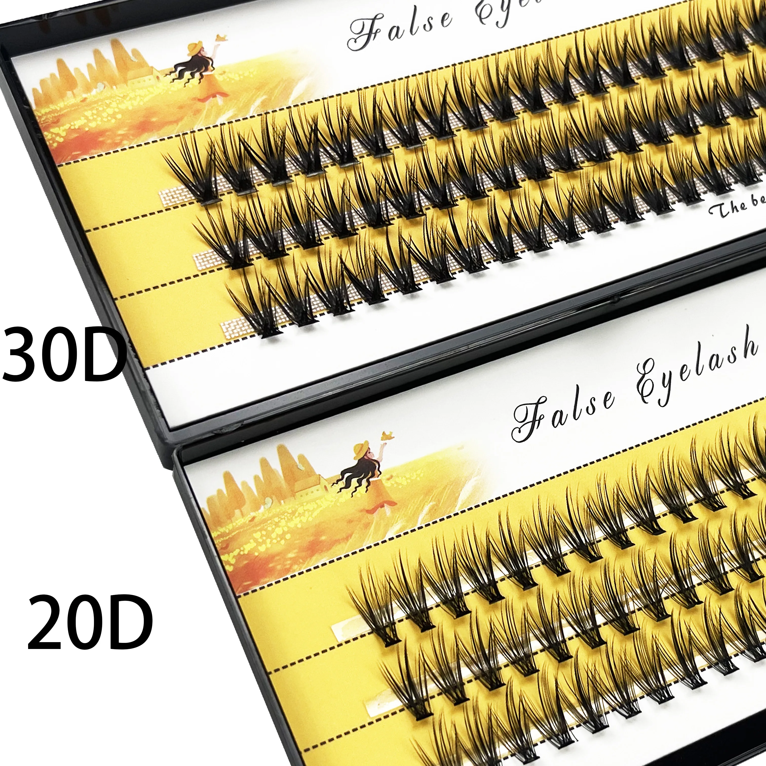 20/30D Natural False Eyelashes 1 box/60 cluster Eyelash Extension 3D Russia individual Eyelashes bunches Makeup Lashes wholesale