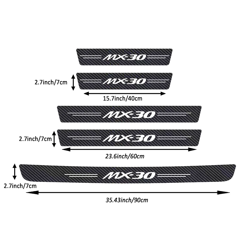 Car Door Sill Carbon Fiber Sticker Threshold Side Anti Scratch Tape Waterproof for Mazda MX-30 Car Accessories view 6