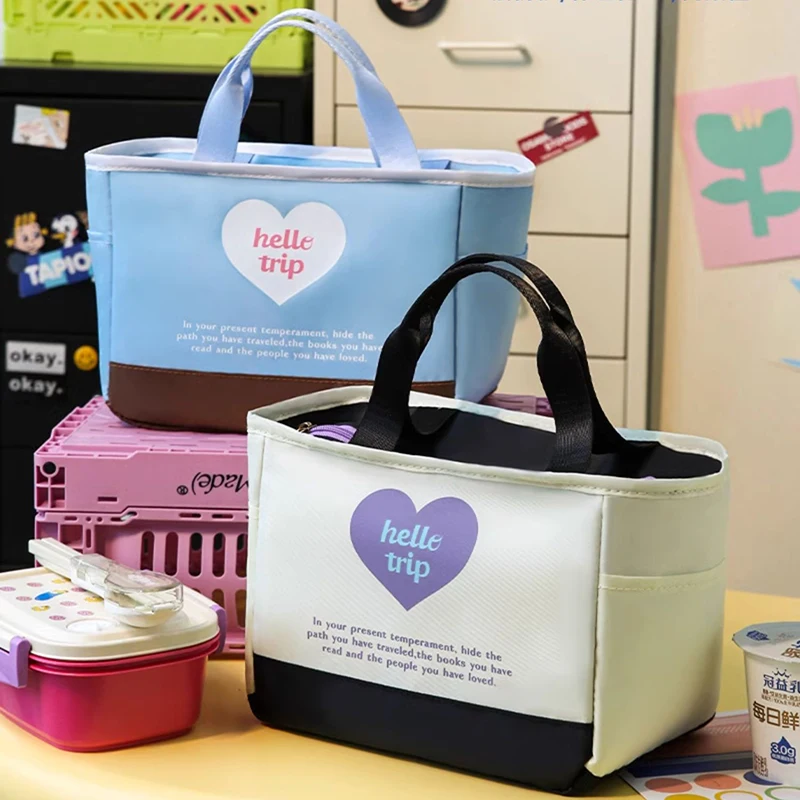 

Lovely Large Capacity Lunch Bag for Girls Portable Thick Aluminum Foil Food Insulation Bags Thermal School Office Lunch Box